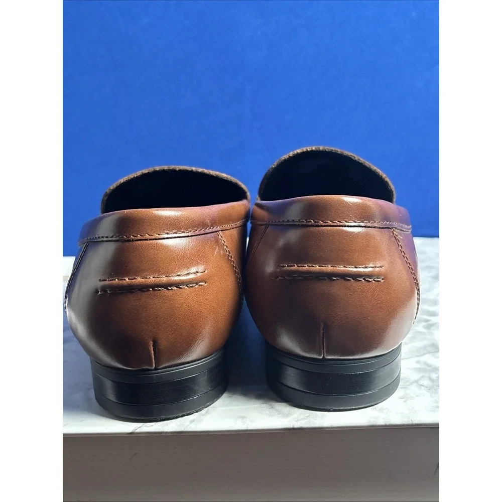 ALFANI Men's Brown Otis Bit Slip-On Loafers with Buckle Size 11 M